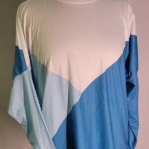 SHEIN Women's XXL Long Sleeve Shirt | Blue & White